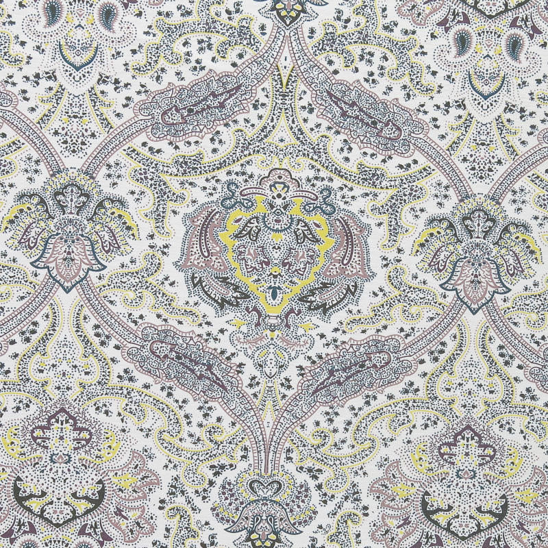 Swim Knit Nylon Spandex Filigree Paisley on Cream