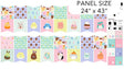 Cotton Finished Bunting Springtime Squishmallows 24"/43" Panel