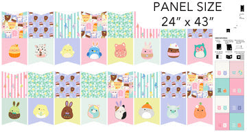Cotton Finished Bunting Springtime Squishmallows 24"/43" Panel