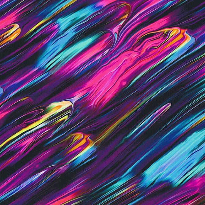 Nylon Spandex Swimsuit Fabric Colorful Abstract 4-Way Stretch