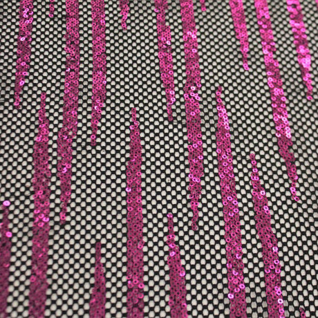 Flair Stretch Netting Sequin Nylon Spandex Fabric - Embroidered Sequin, 52/54" Cut Width, 50" Usable Width (1 Yard)
