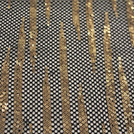 Flair Stretch Netting Sequin Fabric - Embroidered Sequin Nylon Spandex Fabric, Black/Turquoise, 52/54" Cut Width, 50" Usable Width (1 Yard)
