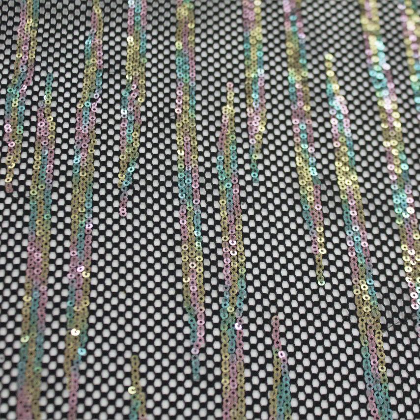 Sequin Stretch Mesh Black
