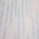 Flair Stretch Netting Sequin Fabric - Embroidered Sequin Nylon Spandex Fabric, Black/Turquoise, 52/54" Cut Width, 50" Usable Width (1 Yard)