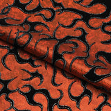 Flame Flocked Hologram Spandex Fabric - Royal Flame Pattern, 56/58" Width (1 Yard)