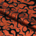 Flame Flocked Hologram Spandex Fabric - Royal, Flame Pattern, 56/58" Width (1 Yard)