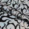 Flame Flocked Hologram Spandex Fabric - Royal, Flame Pattern, 56/58" Width (1 Yard)