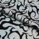 Flame Flocked Hologram Spandex Fabric