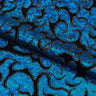 Flame Flocked Hologram Spandex Fabric - Royal Flame Pattern, 56/58" Width (1 Yard)