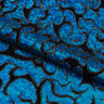 Flame Flocked Hologram Spandex Fabric - Royal, Flame Pattern, 56/58" Width (1 Yard)