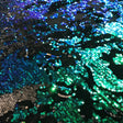 Flashback Stretch Velvet Flip Sequin Fabric - Black/Cool Iridescent, 58/60" Cut Width, 50" Usable Width (1 Yard)