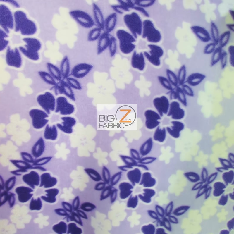 Hawaiian Nights Floral Lavender Fleece Fabric