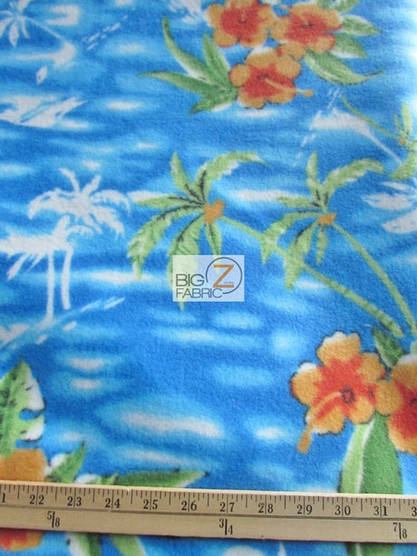 Island Palm Trees Fleece Fabric by the Yard