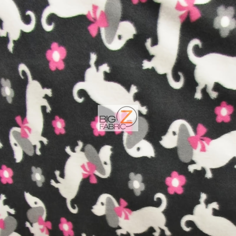 Printed Fleece Fabric Classy Puppy Toss