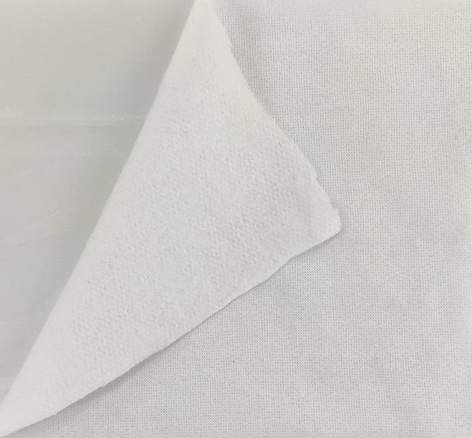 Fleece One Side Brushed Solid White Polyester Cotton Fabric - Solid White, 58/60" Width