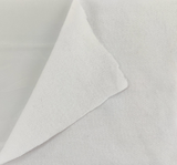 Fleece One Side Brushed Solid White Polyester Cotton Fabric - Solid White, 58/60" Width