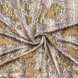 Golden Anaconda Flip Sequin Spandex Fabric - Gold Metallic Snake Skin Print, 58/60" Width (1 Yard)