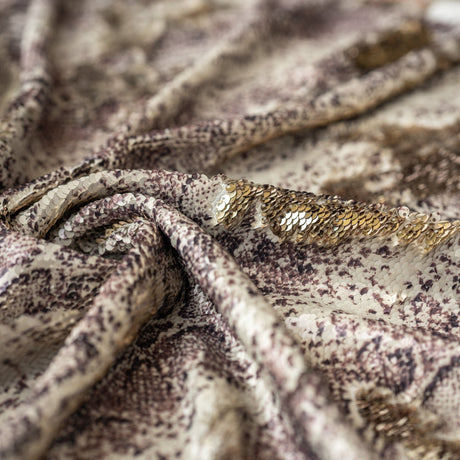Flip Sequin Spandex Golden Anaconda Print