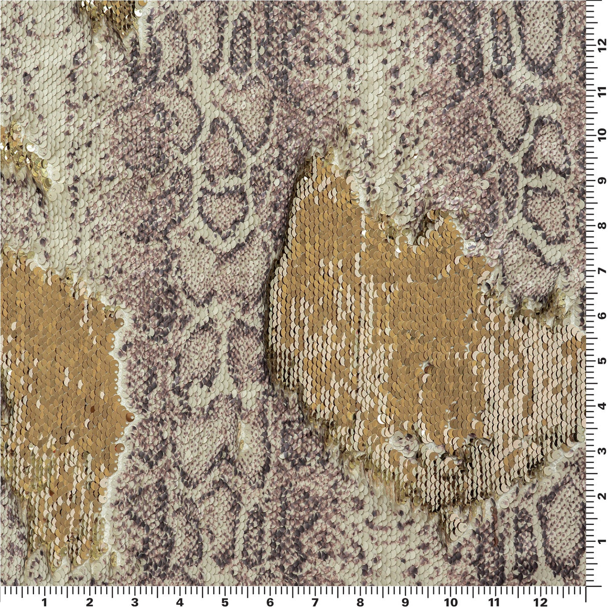 Flip Sequin Spandex Golden Anaconda Print
