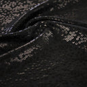 Flipside Foil Printed Superflex Nylon Spandex Fabric - Charcoal/Silver, Metallic Scattered Dot Foil Print, 56" Width (1 Yard)