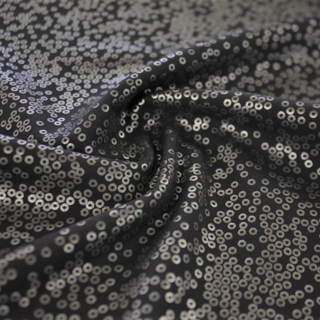 Flipside Foil Printed Superflex Nylon Spandex Fabric - Metallic Scattered Dot Print, 56" Width (1 Yard)