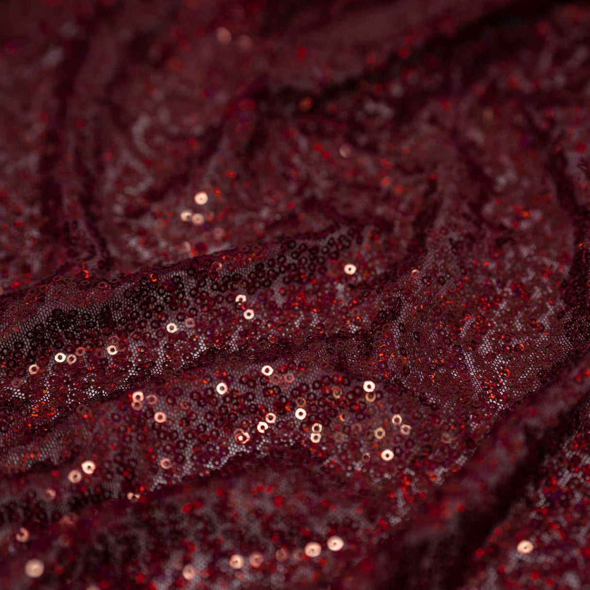 Flirt Stretch Mesh Sequin Fabric - All-Over Embroidered Cluster Sequins, 58/60" Width, 93% Polyester 7% Spandex (1 Yard)