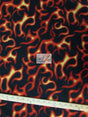 Fire Flame Black and Orange Fleece Fabric