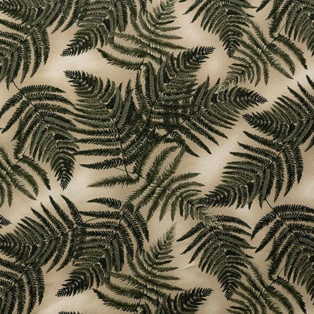 Floating Leaves 100 Percent Cotton Fabric - Sage/Beige Floating Leaves, 36" X 56" (1 Yard)
