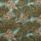 Cotton Print Floating Leaves Upholstery Fabric