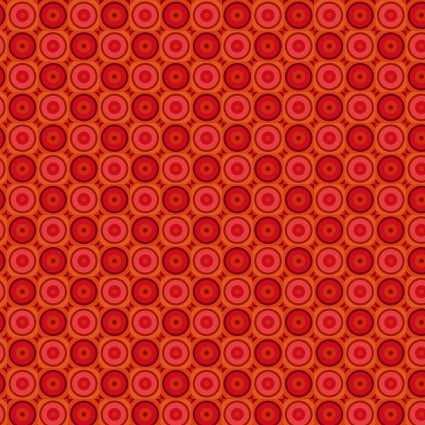 Cotton Fabric Flock Together Circle Square Red 44/45"
