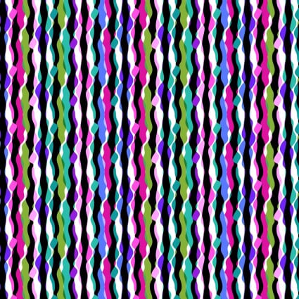 Cotton Fabric Wavy Stripe Jewel 44/45