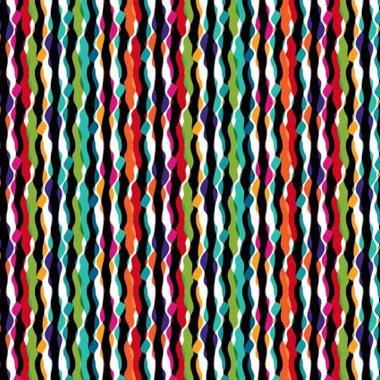 Cotton Fabric Wavy Stripe Multi 44/45"
