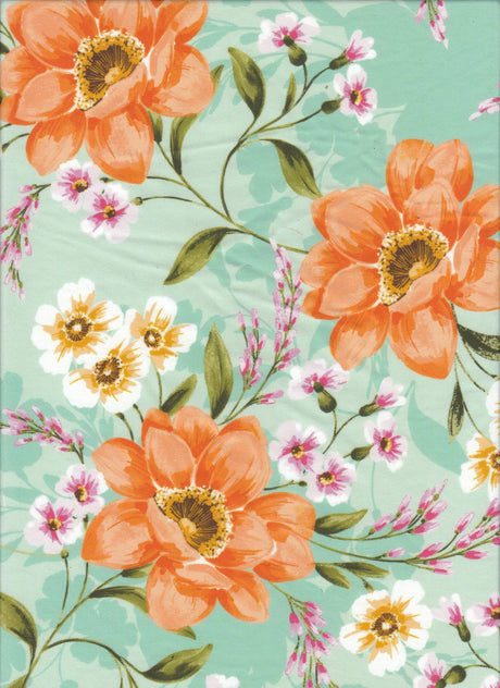 Floral Digital Print DTY Knit Fabric 58/60" Wide