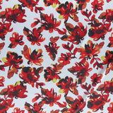 Poly Spandex Brushed Jersey Knit Fabric Floral Flames