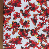 Poly Spandex Brushed Jersey Knit Fabric Floral Flames