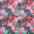 Swim Knit Nylon Spandex Zig Zag Floral
