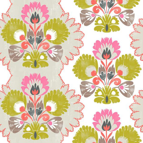 Floral Damask Wallpaper - Grasscloth, Smooth White, Peel-And-Stick White, Pearl Smooth White, Pearl Smooth Silver, Pearl Linen, Damask Pattern (1 Square Foot)