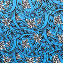 Poly Cotton Floral Polynesian Tattoo Fabric