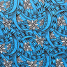 Floral Traditional Polynesian Tattoo Background Poly Cotton Fabric - White, 45" Width (1 Yard)