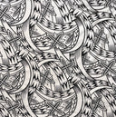 Poly Cotton Floral Polynesian Tattoo Fabric