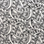 Floral Traditional Polynesian Tattoo Background Poly Cotton Fabric - White, 45" Width (1 Yard)