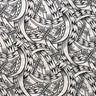 Floral Traditional Polynesian Tattoo Background Poly Cotton Fabric - White, 45" Width (1 Yard)