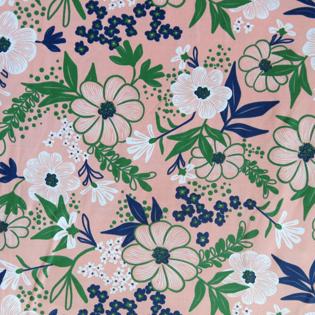 Swim Knit Nylon Spandex Floral Remnant