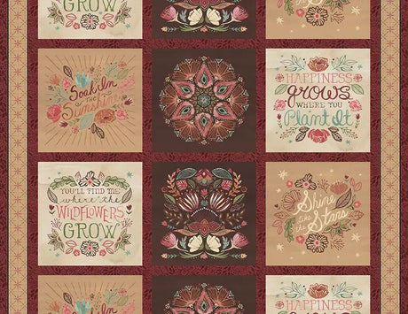 Cotton Craft Panel Floralscape Multi 44/45" Fabric