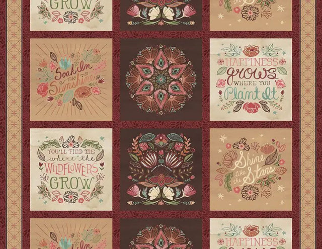 Cotton Craft Panel Floralscape Multi 44/45" Fabric