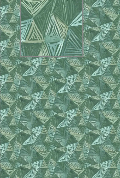 Cotton Fabric Floralscape Geometric Teal 44/45"