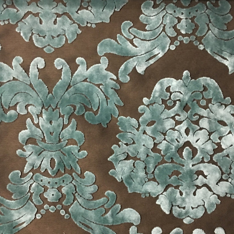 Burnout Velvet Upholstery Fabric Tuscany Palace Damask