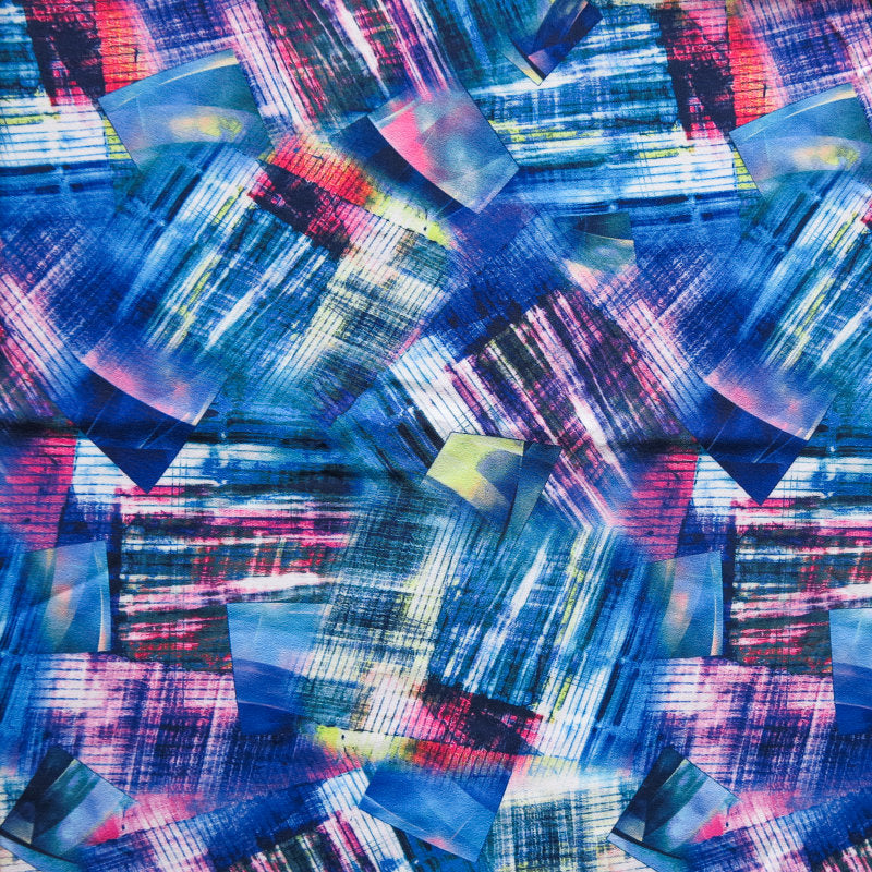 Stretch Woven Boardshort Fabric Modern Abstract Style 31" Remnant