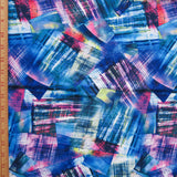 Stretch Woven Boardshort Fabric Modern Abstract Style 31" Remnant