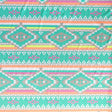 Swim Knit Nylon Spandex Fluorescent Aztec 30" Remnant